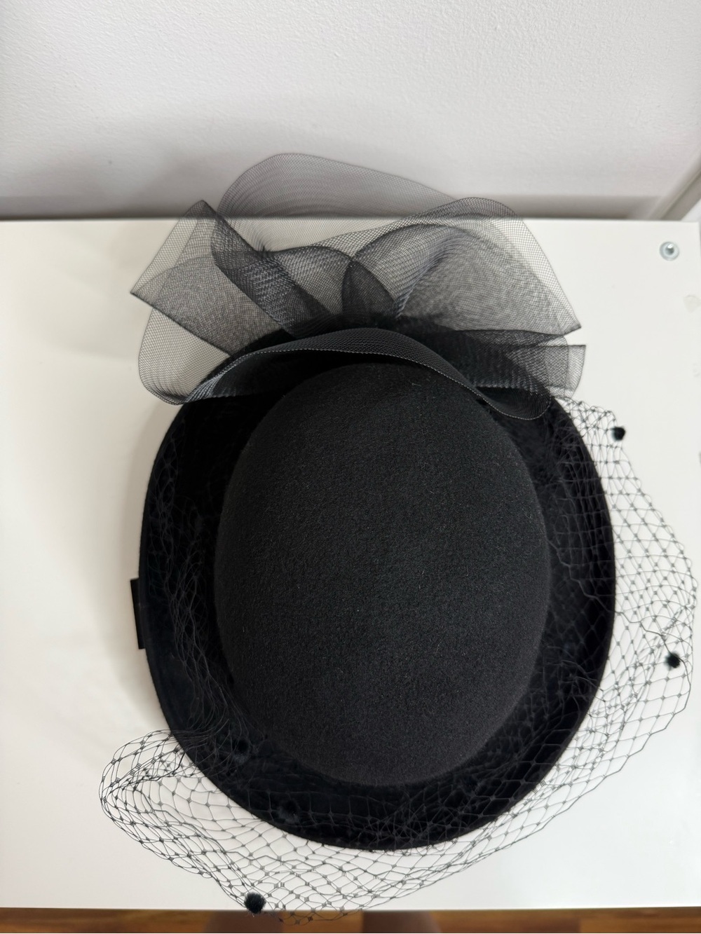 Milan by Charm Vintage Decorative Derby Hat Black Tulle flower NWT deadstock - Picture 5 of 8